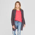 Girls' Long Sherpa Open Cardigan - Cat & Jack Gray
