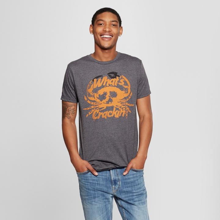 Men's Short Sleeve What's Crackin' Crab Graphic T-shirt - Awake Charcoal