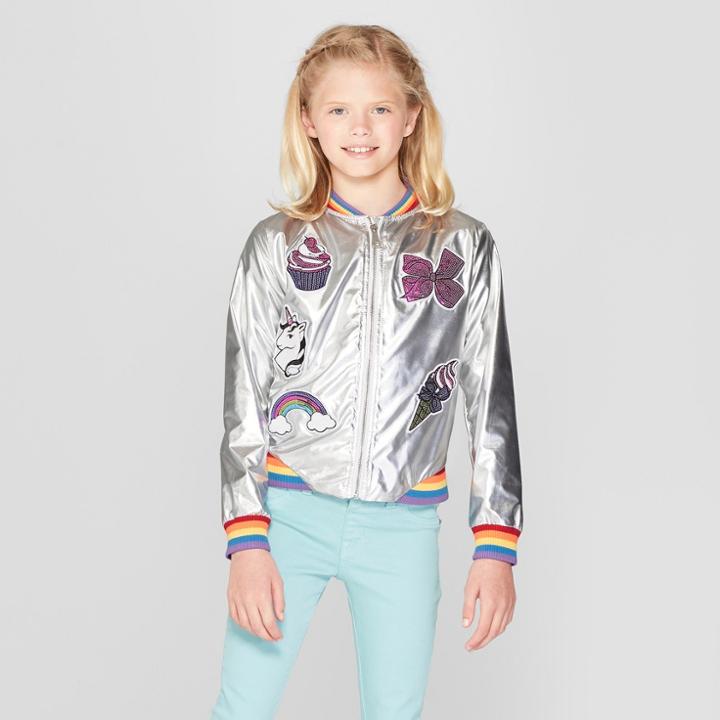 Girls' Nickelodeon Jojo's Closet Metallic Bomber Jacket -