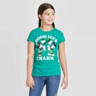 Petitegirls' Disney Mic Min Lucky Clovers Flip Sequin Short Sleeve T-shirt - Green S, Girl's,