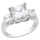 No Brand White Cubic Zirconia Silver Engagement Ring - 7 - Silver, Women's, Size: 7.0,