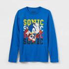 Boys' Sonic The Hedgehog Long Sleeve Graphic T-shirt - Royal Blue