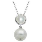 Prime Art & Jewel Genuine White Pearl Pendant Necklace With 18 Chain, Girl's,