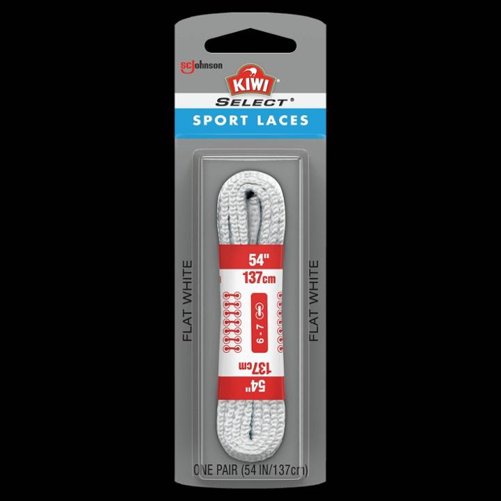 Kiwi Shoelaces Sport Flat B+w 45 White, Adult Unisex