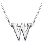 Target Women's Sterling Silver 'w' Initial Charm Pendant -