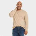 Men's Tall Striped Regular Fit Crewneck Pullover Sweater - Goodfellow & Co Brown