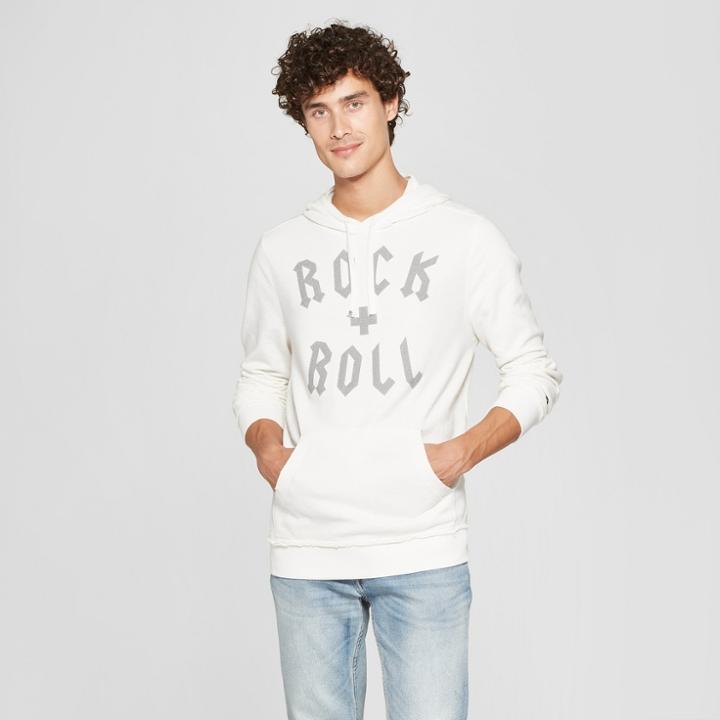 Target Junk Food Men's Rock & Roll Long Sleeve Hooded Sweatshirt - Optic White