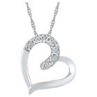 Target Diamond Accent Round White Diamond Heart Pendant In Sterling Silver (i-j,i2-i3), Women's