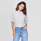 Petitewomen's Crewneck Ruffle Short Sleeve Eyelet Top - Universal Thread Teal Xs, Women's, Green