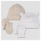 Baby's 2 Caps And 2 Mittens Set - Giraffe 0-6m - Gerber, Infant Unisex, Brown