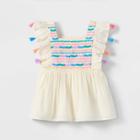 Toddler Girls' Embroidered Short Sleeve Top - Cat & Jack White