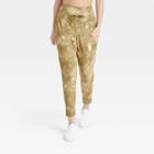 Women's Tie-dye High-waisted Ribbed Jogger Pants 25.5 - All In Motion Olive Green