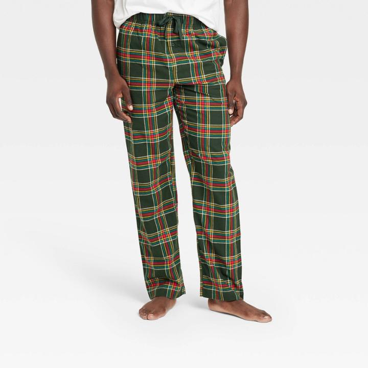 Men's Plaid Flannel Pajama Pants - Goodfellow & Co Dark Green