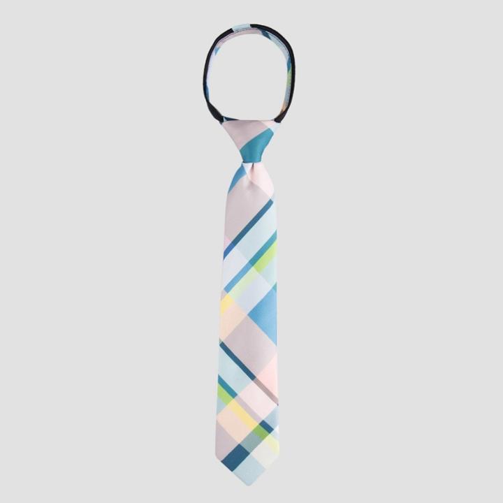 Boys' Woven Zip Necktie - Cat & Jack Pastel Plaid