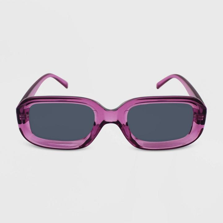 Women's Checker Rectangle Sunglasses - Wild Fable Pink