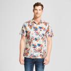 Men's Floral Print Short Sleeve Button-up Camp Shirt - Goodfellow & Co Sunbeam Pink