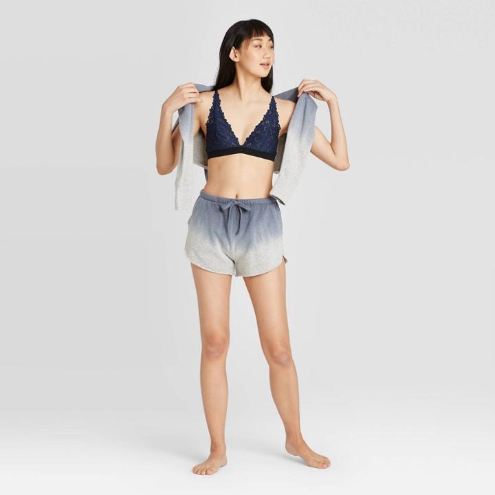 Women's Dip Dye Fleece Lounge Shorts - Colsie Blue