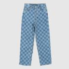 Women's Super-high Rise Checkered Straight Jeans - Wild Fable