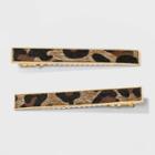 Target Leopard Print Salon Clips 2pc - A New Day Brown