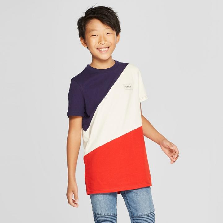 Boys' Colorblock Short Sleeve T-shirt - Art Class Blue