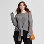 Women's Plus Size Tie Front Pullover - Universal Thread Gray
