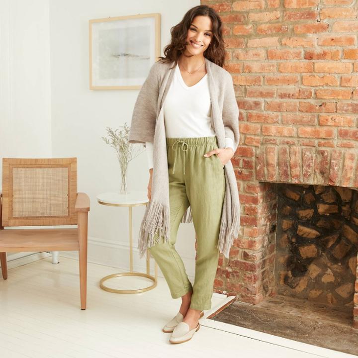 Women's Knit Cape Ruana - A New Day Camel