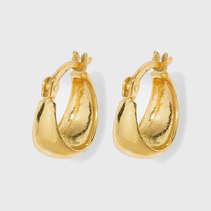 Sterling Silver Tapered Hoop Earrings - A New Day Gold