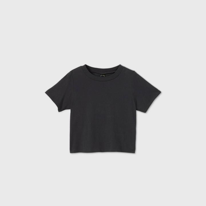 Girls' Short Sleeve Boxy T-shirt - Art Class Black