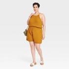 Women's Plus Size Tie-front Romper - Universal Thread Yellow