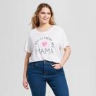 Women's Plus Size Mother's Day I Got It From My Mama Short Sleeve Drapey Graphic T-shirt - Modern Lux (juniors') White