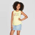 Girls' Cinched Side Graphic Tank Top - Art Class Yellow