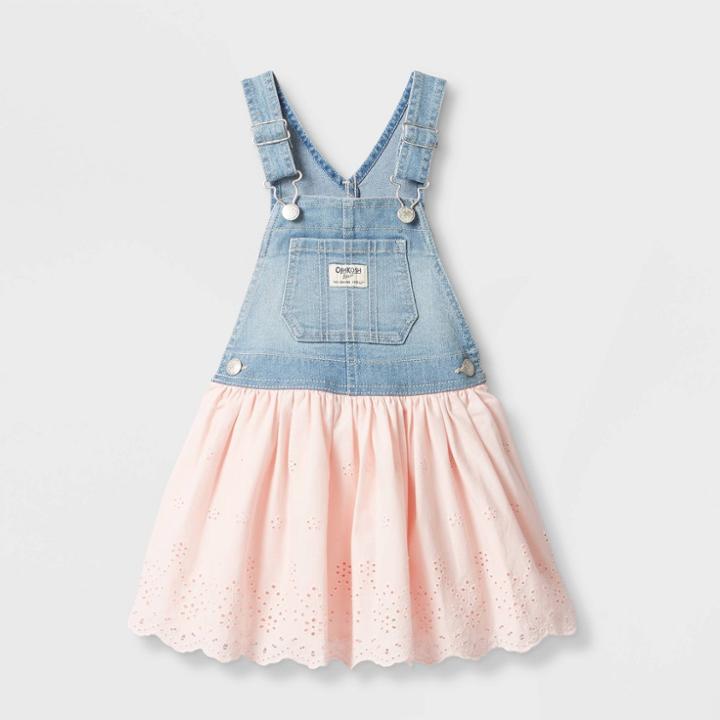 Oshkosh B'gosh Toddler Girls' Denim Eyelet Skirtall - Pink