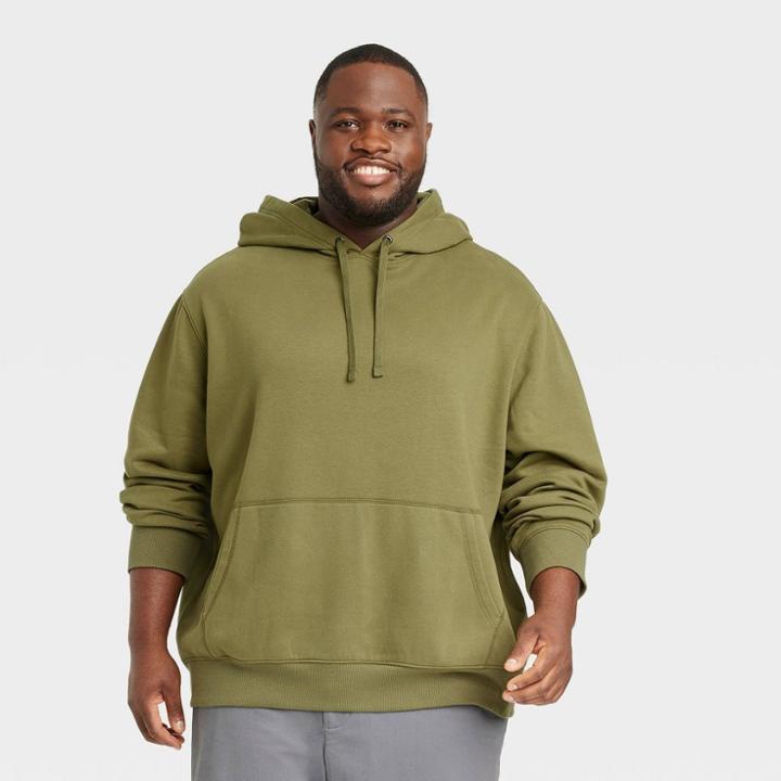 Men's Big & Tall Standard Fit Pullover Sweatshirt - Goodfellow & Co Olive Green