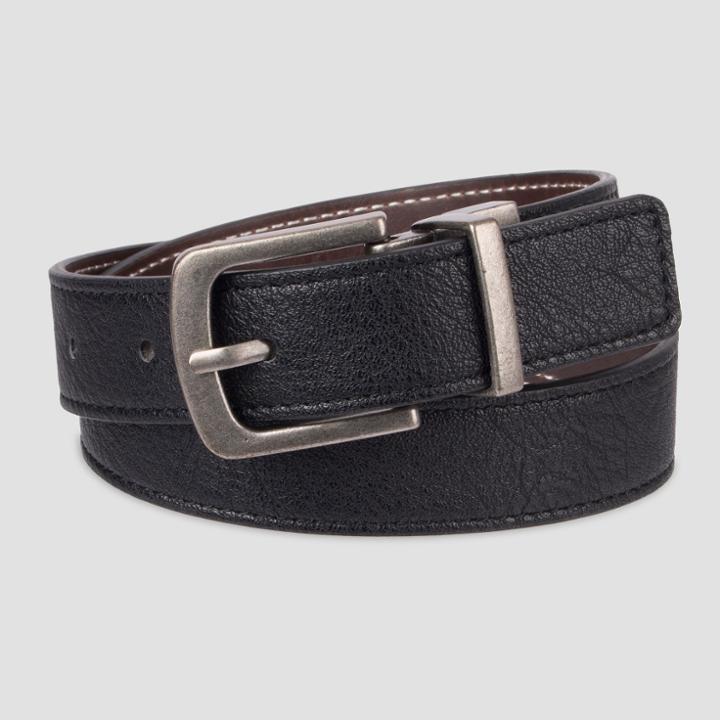 Boys' Casual Reversible Belt - Cat & Jack Black L,