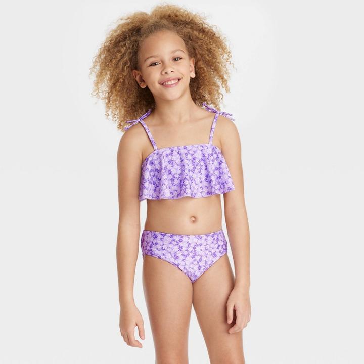 Girls' Floral Print Bikini Set - Art Class