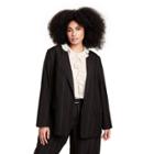 Women's Plus Size Pinstripe Classic Blazer - Nili Lotan X Target Black
