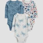 Carter's Just One You Baby Girls' 3pk Floral Bodysuit - Navy Newborn, Blue