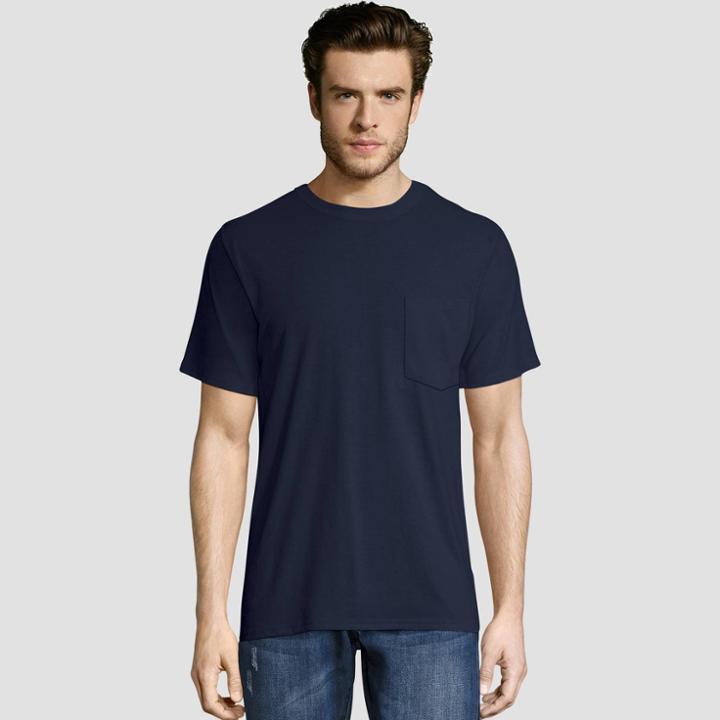 Hanes Men's Short Sleeve Workwear Crew Neck T-shirt - Navy (blue)