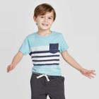 Toddler Boys' Stripe T-shirt - Cat & Jack Navy/teal 12m, Toddler Boy's,