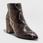 Women's Luella Snake Print Block Heeled Fashion Boots - A New Day