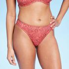 Women's High Leg Extra Cheeky Bikini Bottom - Shade & Shore Rust Snake Skin Xs, Women's, Brown