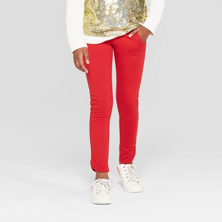 Girls' Ponte Pants - Cat & Jack Red