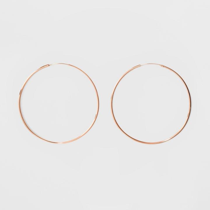 Rose Plated Large Endless Hoop Earrings 14kt - A New Day Rose