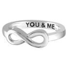 Target Women's Sterling Silver Elegantly Engraved Infinity Ring With You & Me - White
