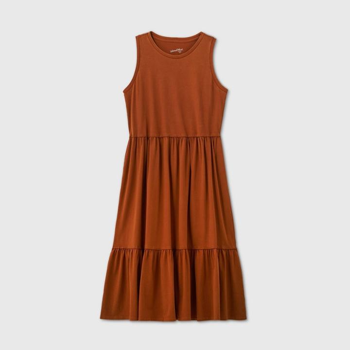 Women's Tiered Tank Dress - Universal Thread Brown