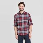 Men's Standard Fit Long Sleeve Poplin Button-down Shirt - Goodfellow & Co Red