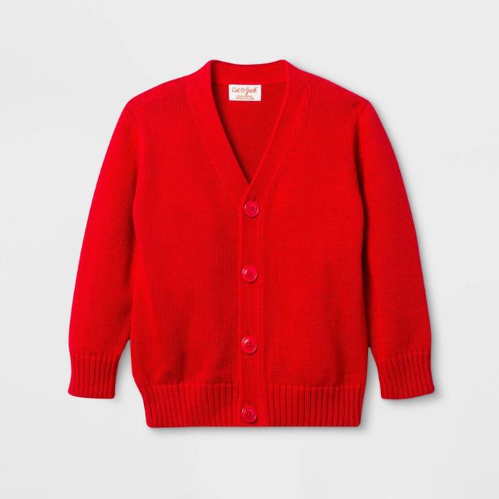 Toddler Boys' Uniform Button Cardigan - Cat & Jack Red