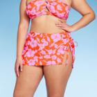 Women's Cinch Side Skirt Cover Up - Wild Fable Orange/pink Tropical Print X