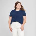 Women's Plus Size Envelope Back Short Sleeve T-shirt - Universal Thread Indigo (blue) X