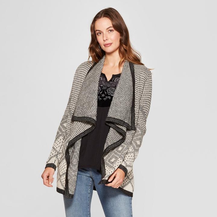 Women's Long Sleeve Waterfall Cardigan - Knox Rose Black